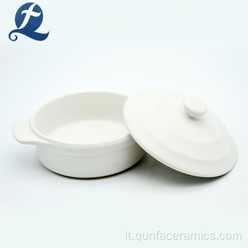 Casseruola in ceramica rotonda smaltata di colore